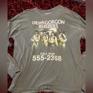 Stranger Things Demogorgon Busters Men’s Long Sleeve Shirt Gray Size XL